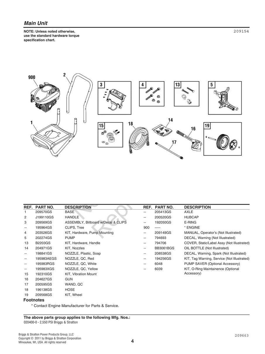 BRIGGS AND STRATTON, 020400-0, IPL.4